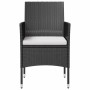 Set de muebles de jardín 8 pzas y cojines ratán sintético negro