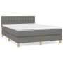 Cama box spring con colchón tela gris oscuro 140x200 cm de , Camas y somieres - Ref: Foro24-3140938, Precio: 429,99 €, Descue...