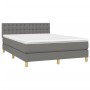 Cama box spring con colchón tela gris oscuro 140x200 cm de , Camas y somieres - Ref: Foro24-3140938, Precio: 429,99 €, Descue...