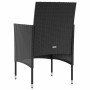 Set de muebles de jardín 8 pzas y cojines ratán sintético negro