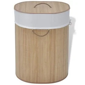 Natürlicher ovaler Wäschekorb aus Bambus von vidaXL, Wäschekörbe - Ref: Foro24-242727, Preis: 29,98 €, Rabatt: %