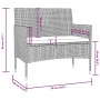 Set de muebles de jardín 8 pzas y cojines ratán sintético negro