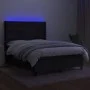 Box spring bed mattress and LED lights black fabric 140x200 cm by , Beds and slatted bases - Ref: Foro24-3138639, Price: 520,...