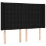 Box spring bed mattress and LED lights black fabric 140x200 cm by , Beds and slatted bases - Ref: Foro24-3138639, Price: 520,...