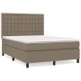 Box spring bed with taupe gray fabric mattress 140x200 cm by , Beds and slatted bases - Ref: Foro24-3142101, Price: 523,40 €,...