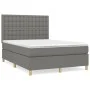 Box spring bed with dark gray fabric mattress 140x200 cm by , Beds and slatted bases - Ref: Foro24-3142658, Price: 497,56 €, ...