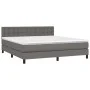 Box spring bed with gray synthetic leather mattress 160x200 cm by , Beds and slatted bases - Ref: Foro24-3141135, Price: 497,...