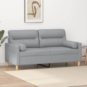 2-seater sofa with light gray fabric cushions 140 cm by , Sofas - Ref: Foro24-3200821, Price: 232,21 €, Discount: %