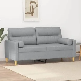 2-seater sofa with light gray fabric cushions 140 cm by , Sofas - Ref: Foro24-3200821, Price: 245,99 €, Discount: %