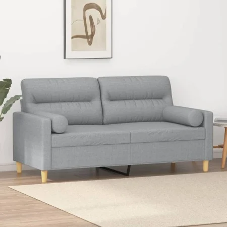 2-seater sofa with light gray fabric cushions 140 cm by , Sofas - Ref: Foro24-3200821, Price: 245,99 €, Discount: %