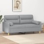 2-Sitzer-Sofa mit hellgrauen Stoffkissen 140 cm von , Sofas - Ref: Foro24-3200821, Preis: 232,21 €, Rabatt: %