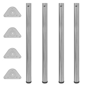4 height-adjustable table legs 870 mm polished nickel color by vidaXL, Table legs - Ref: Foro24-242146, Price: 60,09 €, Disco...