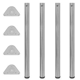 4 height-adjustable table legs 870 mm polished nickel color by vidaXL, Table legs - Ref: Foro24-242146, Price: 60,02 €, Disco...