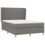 Box spring bed with dark gray fabric mattress 140x200 cm by , Beds and slatted bases - Ref: Foro24-3128846, Price: 523,70 €, ...