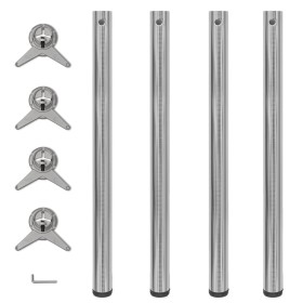 4 Patas de mesa ajustables en alturas 870 mm color níquel pulido by vidaXL, Table legs - Ref: Foro24-242137, Price: 66,17 €, ...