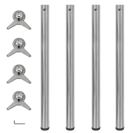 4 Patas de mesa ajustables en alturas 870 mm color níquel pulido by vidaXL, Table legs - Ref: Foro24-242137, Price: 62,69 €, ...