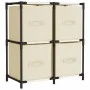 Steel storage cabinet with 4 cream fabric baskets 63x30x71 cm by , Lockers and storage cabinets - Ref: Foro24-337256, Price: ...