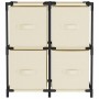 Steel storage cabinet with 4 cream fabric baskets 63x30x71 cm by , Lockers and storage cabinets - Ref: Foro24-337256, Price: ...