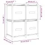 Steel storage cabinet with 4 cream fabric baskets 63x30x71 cm by , Lockers and storage cabinets - Ref: Foro24-337256, Price: ...