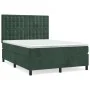 Box spring bed with dark green velvet mattress 140x190 cm by , Beds and slatted bases - Ref: Foro24-3143262, Price: 522,73 €,...