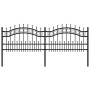 Garden fence with black coated steel spearhead 115cm by , fence panels - Ref: Foro24-151084, Price: 183,01 €, Discount: %
