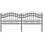 Gartenzaun mit Speerspitze aus schwarz beschichtetem Stahl, 115 cm von , Zaunpaneele - Ref: Foro24-151084, Preis: 170,94 €, R...