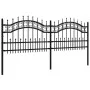 Gartenzaun mit Speerspitze aus schwarz beschichtetem Stahl, 115 cm von , Zaunpaneele - Ref: Foro24-151084, Preis: 170,94 €, R...