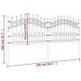 Garden fence with black coated steel spearhead 115cm by , fence panels - Ref: Foro24-151084, Price: 183,01 €, Discount: %