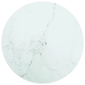 White tempered glass marble design table top Ø60x0.8 cm by , Table tops - Ref: Foro24-322248, Price: 45,02 €, Discount: %