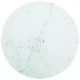 White tempered glass marble design table top Ø60x0.8 cm by , Table tops - Ref: Foro24-322248, Price: 45,77 €, Discount: %