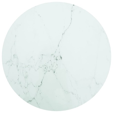 White tempered glass marble design table top Ø60x0.8 cm by , Table tops - Ref: Foro24-322248, Price: 45,77 €, Discount: %