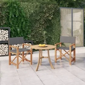 Director chairs 2 pcs solid gray teak wood by , Garden chairs - Ref: Foro24-3143629, Price: 288,36 €, Discount: %