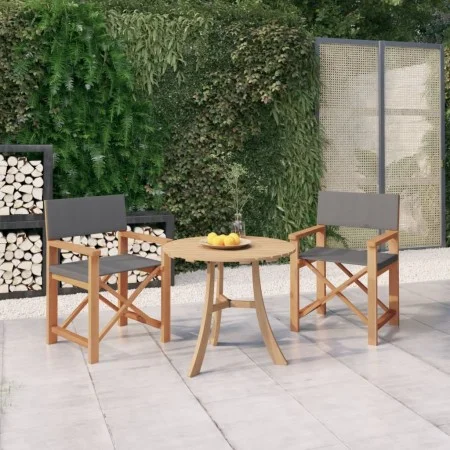 Sillas de director 2 uds madera maciza de teca gris de , Sillas de jardín - Ref: Foro24-3143629, Precio: 270,76 €, Descuento: %
