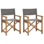 Sillas de director 2 uds madera maciza de teca gris de , Sillas de jardín - Ref: Foro24-3143629, Precio: 270,76 €, Descuento: %