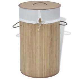 Natürlicher runder Wäschekorb aus Bambus von vidaXL, Wäschekörbe - Ref: Foro24-242723, Preis: 25,58 €, Rabatt: %