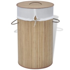 Natural color round bamboo laundry basket by vidaXL, Laundry baskets - Ref: Foro24-242723, Price: 26,05 €, Discount: %