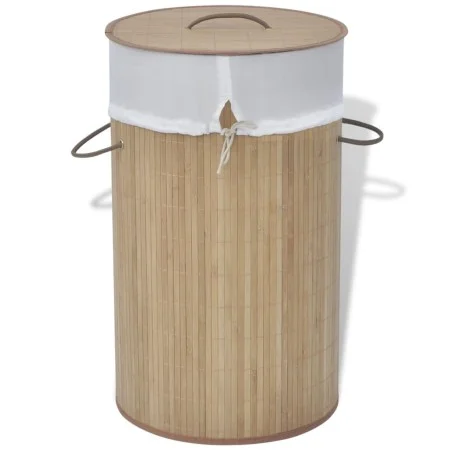 Natürlicher runder Wäschekorb aus Bambus von vidaXL, Wäschekörbe - Ref: Foro24-242723, Preis: 25,58 €, Rabatt: %