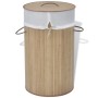 Natürlicher runder Wäschekorb aus Bambus von vidaXL, Wäschekörbe - Ref: Foro24-242723, Preis: 26,05 €, Rabatt: %
