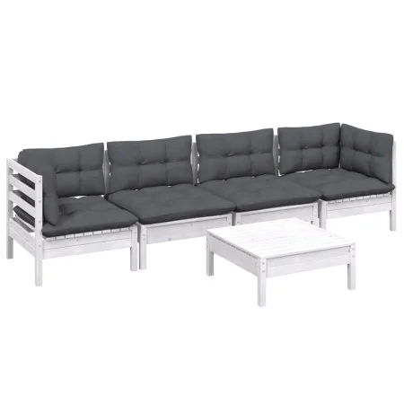 Muebles de jardín 5 pzas con cojines madera maciza de pino de , Conjuntos de jardín - Ref: Foro24-3096155, Precio: 420,89 €, ...