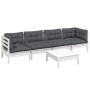 Muebles de jardín 5 pzas con cojines madera maciza de pino by , Garden sets - Ref: Foro24-3096155, Price: 426,27 €, Discount: %
