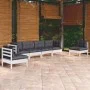 Garden furniture set 6 pieces and cushions solid pine wood by , Garden sets - Ref: Foro24-3096197, Price: 491,18 €, Discount: %