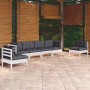 Juego de muebles de jardín 6 pzas y cojines madera maciza pino de , Conjuntos de jardín - Ref: Foro24-3096197, Precio: 497,44...