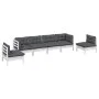 Garden furniture set 6 pieces and cushions solid pine wood by , Garden sets - Ref: Foro24-3096197, Price: 491,18 €, Discount: %
