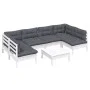Gartenmöbel 7-teilig und weiße Kissen aus massivem Kiefernholz von , Gartensets - Ref: Foro24-3097158, Preis: 570,88 €, Rabat...
