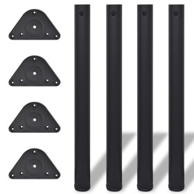Patas de mesa ajustables en 4 alturas negro 710 mm