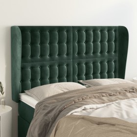 Kopfteil mit dunkelgrünen Samtohren 147x23x118/128cm von , Kopf- und Fußteile - Ref: Foro24-3118441, Preis: 145,99 €, Rabatt: %