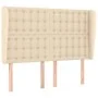 Headboard with cream fabric ears 147x23x118/128 cm by , Headboards and footboards - Ref: Foro24-3118393, Price: 122,44 €, Dis...