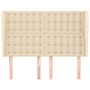 Headboard with cream fabric ears 147x23x118/128 cm by , Headboards and footboards - Ref: Foro24-3118393, Price: 141,23 €, Dis...