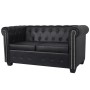 Sofá Chesterfield de 2 plazas cuero sintético negro de vidaXL, Sofás - Ref: Foro24-242369, Precio: 436,46 €, Descuento: %