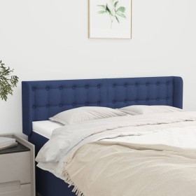 Cabecero de tela azul 147x16x78/88 cm de , Cabeceros y pies de cama - Ref: Foro24-3119206, Precio: 63,88 €, Descuento: %